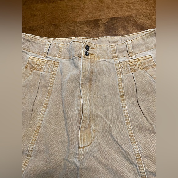 Umbrella Style Baggy Tan Denim Jean Pants, Size 12 - Picture 5 of 8